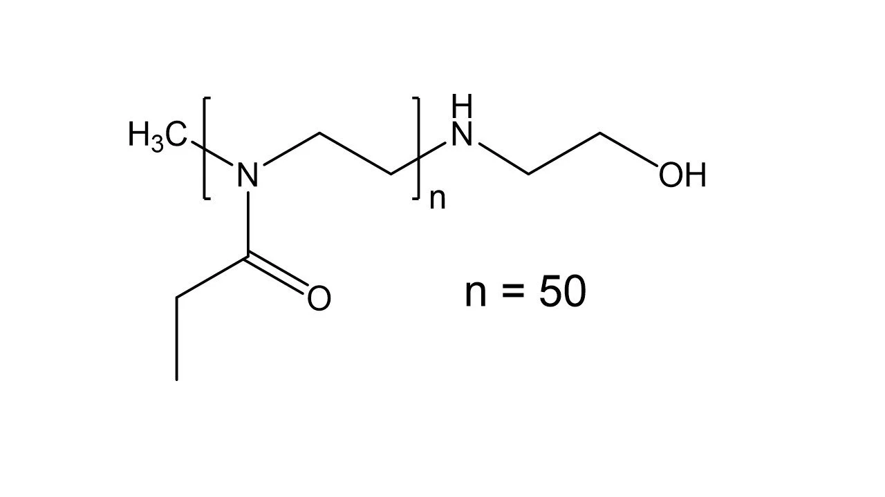Poly(2-ethyl-2-oxazoline), α-methyl, ω-2-hydroxyethylamine terminated, 95%, Mn 5,000, PDI ≤1.2