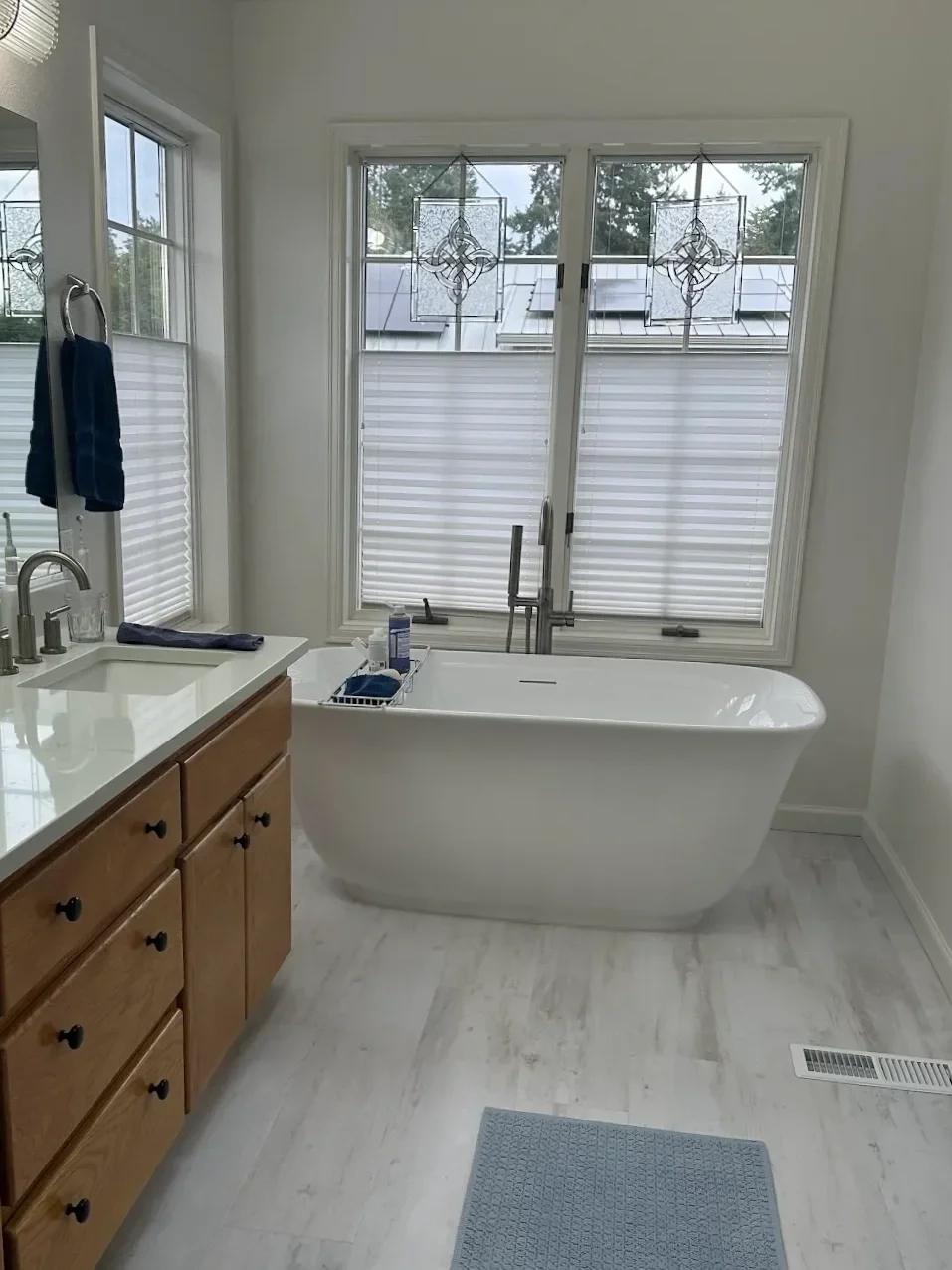 Kitchen remodel with green cabinets and tile backsplash,  Bainbridge Island - Vega Builders