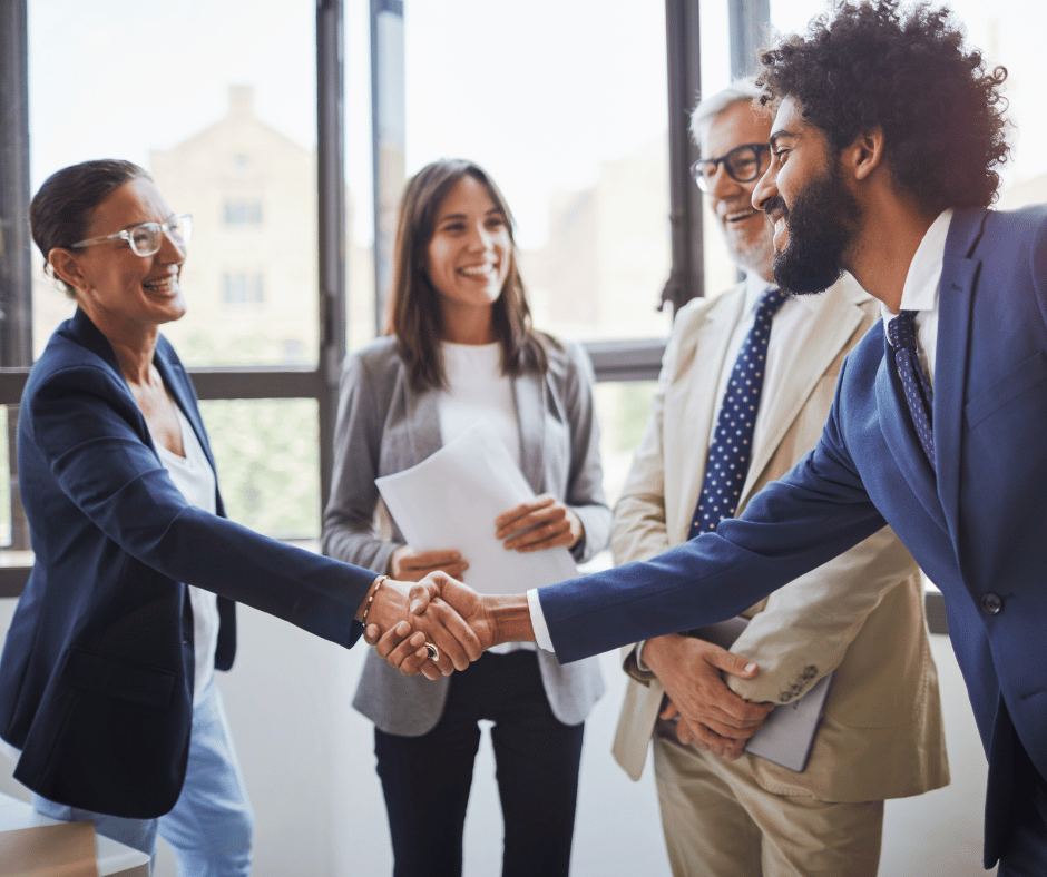 Firm handshake- etiquette in bussiness setting