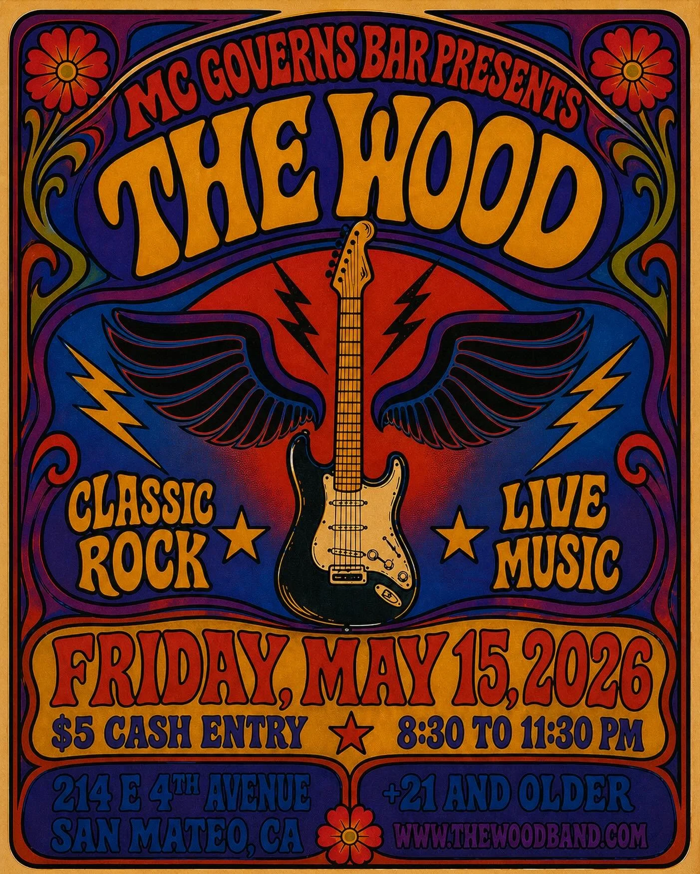 🎶 San Mateo, your Friday night plans just got louder.

Live at @mcgovernssanmateo, The Wood brings you a night of classic and modern rock favorites.

📍 McGovern&rsquo;s Bar | 214 E 4th Avenue, San Mateo 
📅 Friday, May 15, 2026 
⏰ 8:30 PM&ndash;11: