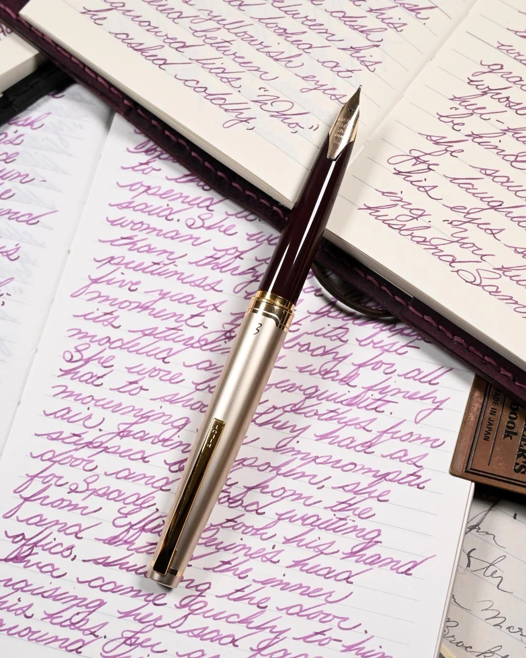 Monteverde Rose Noir writing sample with Pilot E95s 2