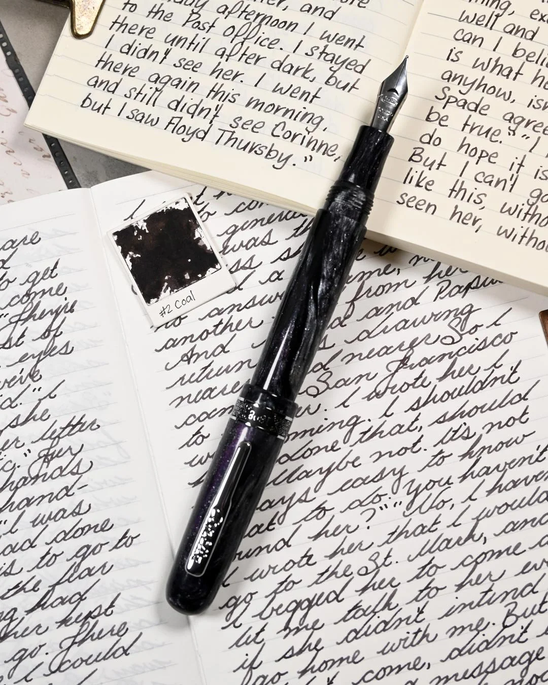 Monteverde Coal Noir writing sample with Conklin 1898 Doodle 2