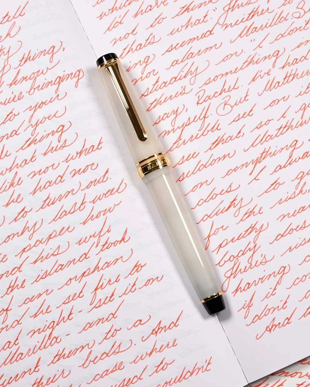Pilot Iroshizuku Fuyu-gaki writing sample with Sailor Pro Gear Slim Meigetsu 1