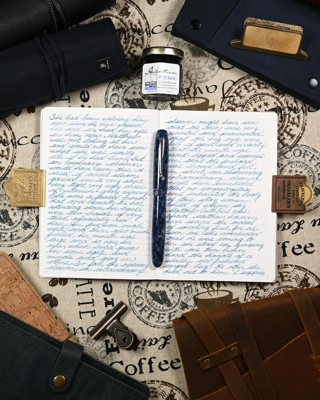 Anderillium Potomac writing sample flat lay