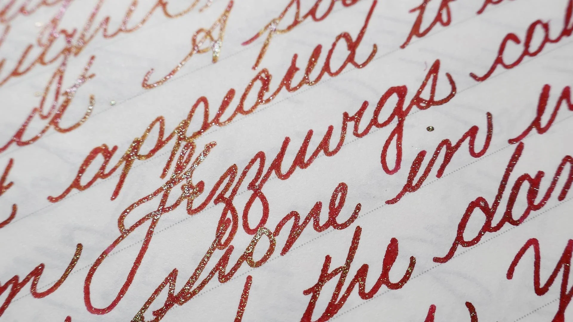 Diamine Ruby Taffeta cursive macro 2
