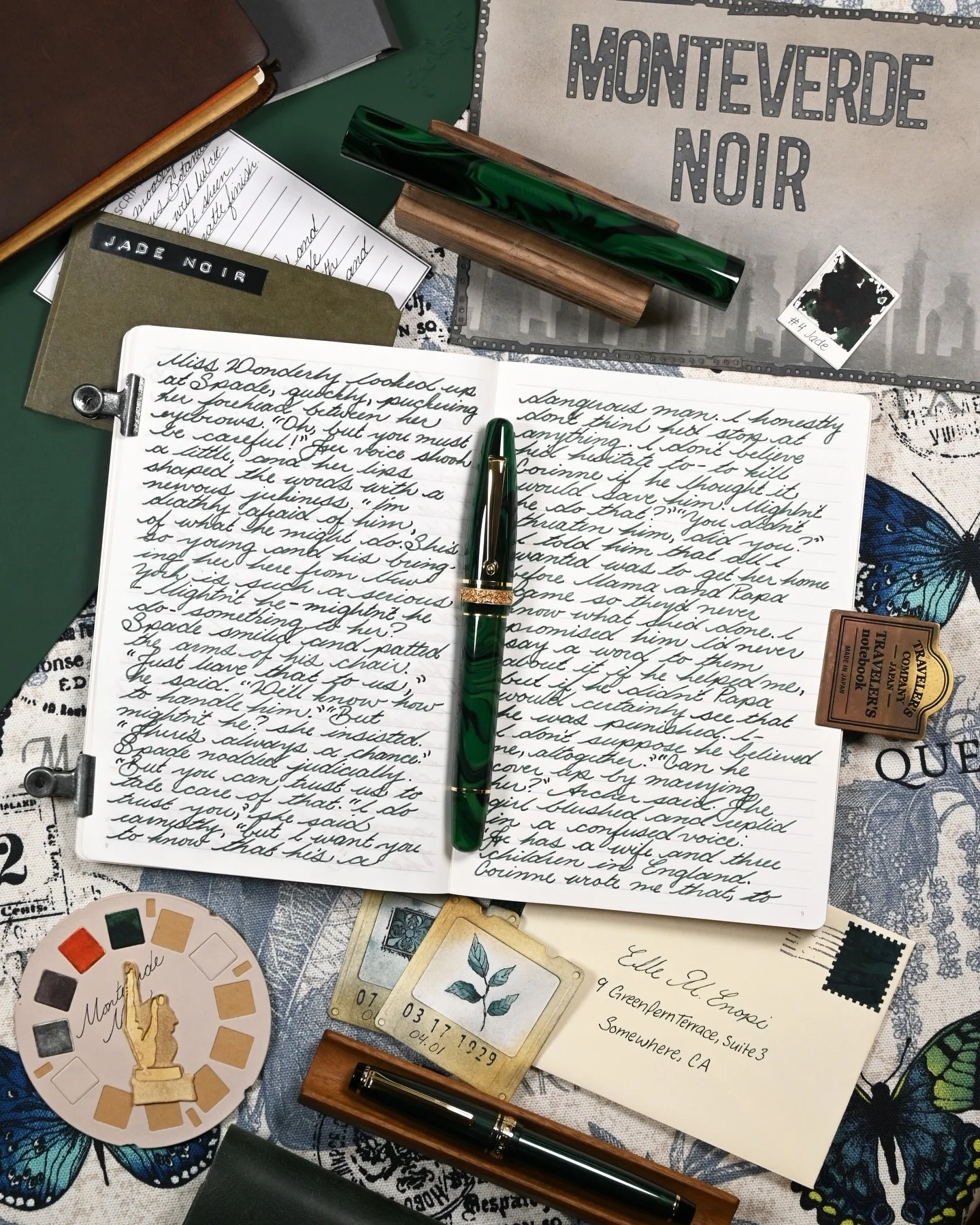 Ink review 163 &mdash; Monteverde Jade Noir

This is the Noir Collection ink I was looking forward to reviewing the most! It&rsquo;s the darkest green I&rsquo;ve reviewed yet! There&rsquo;s a hint of blue in there, but it&rsquo;s still very green, an