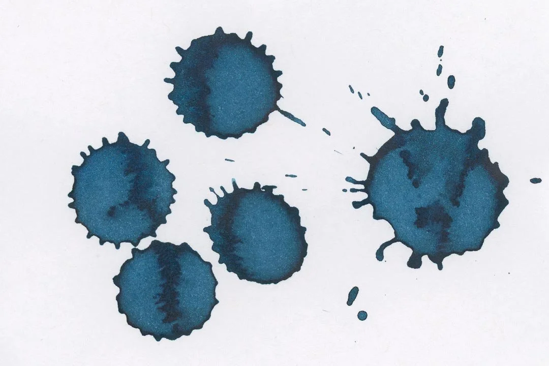 Diamine Brrr! ink droplets