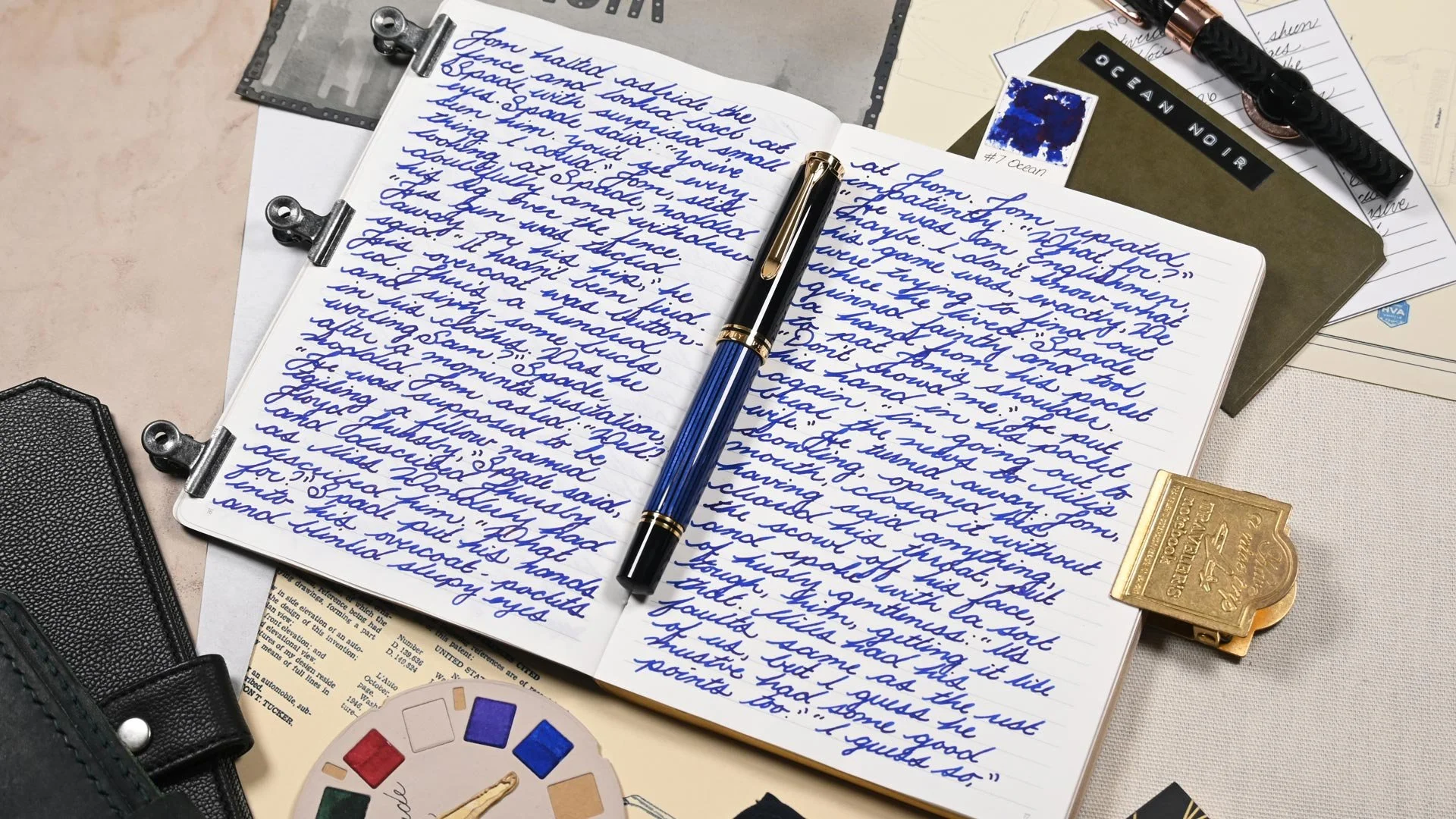 Monteverde Ocean Noir writing sample with Pelikan M800 3