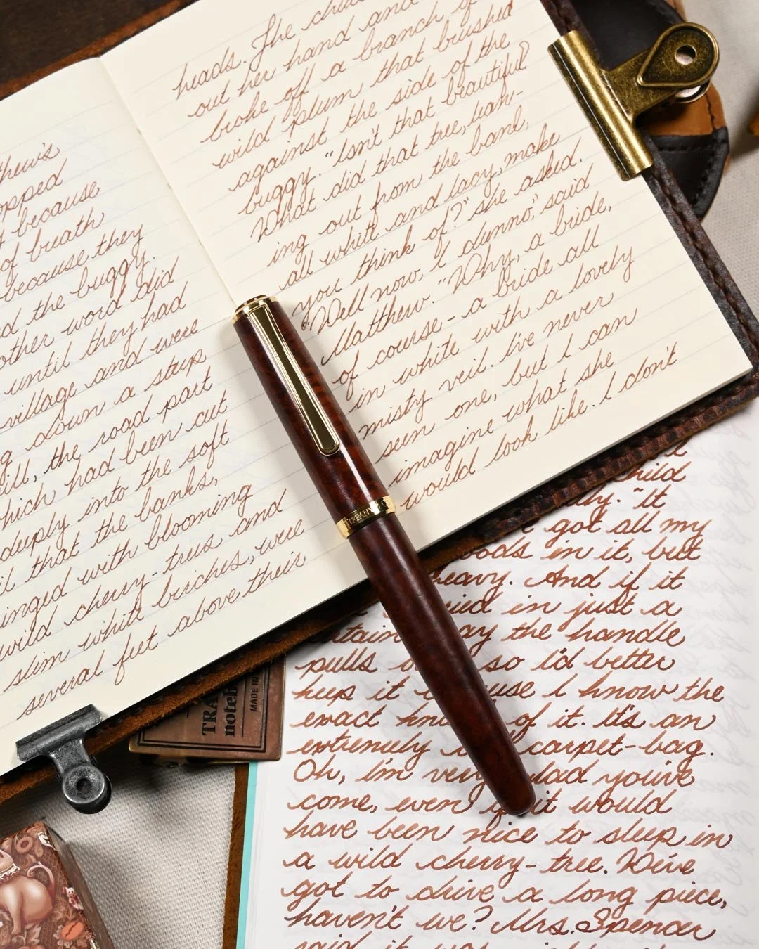 Ferris Wheel Press Steeped umber writing sample with Tiffany & Co. Briarwood 2