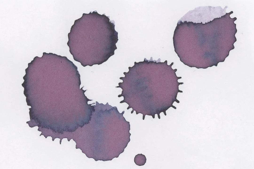 Diamine Lady Grey ink droplets