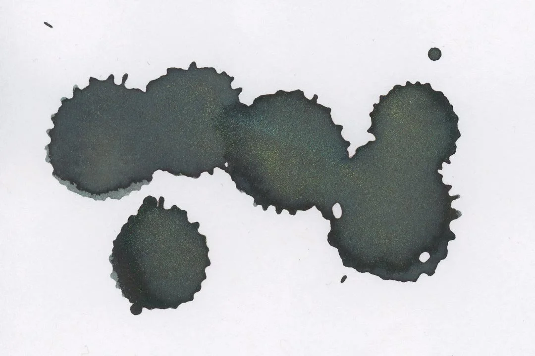 Diamine Fir & Fog ink droplets