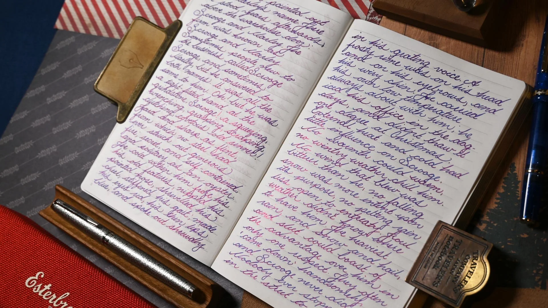 Diamine Polar Glow writing sample low lighting 1