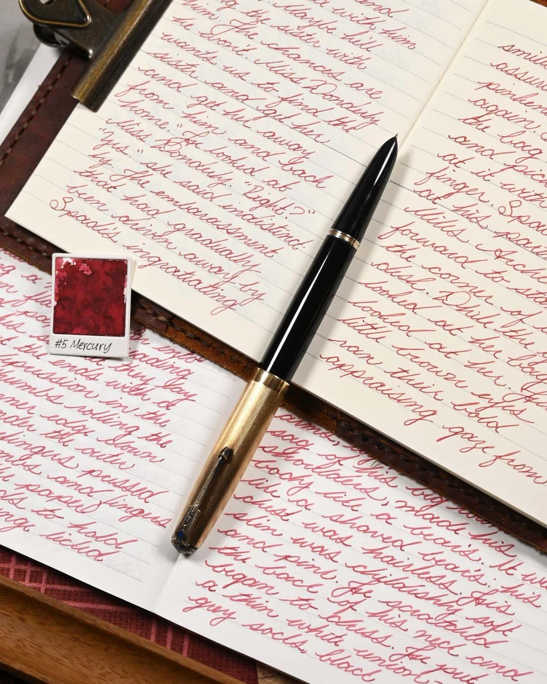 Monteverde Mercury Noir writing sample with Parker 51 2
