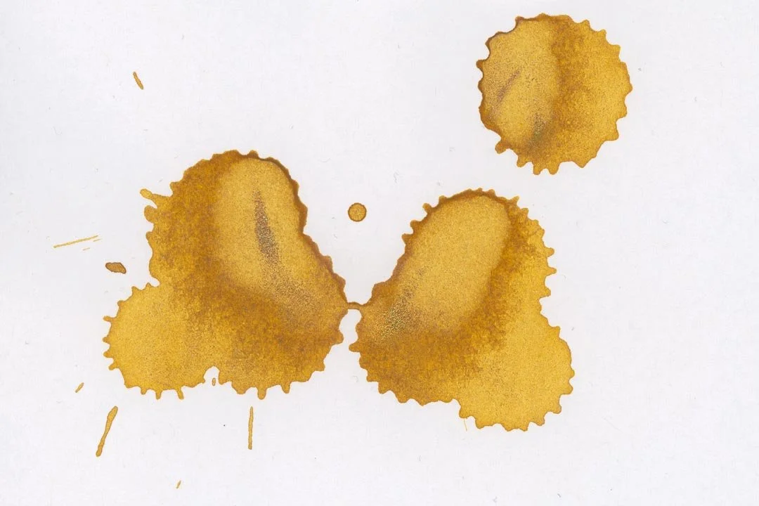 Diamine Pineapple Spritz ink droplets
