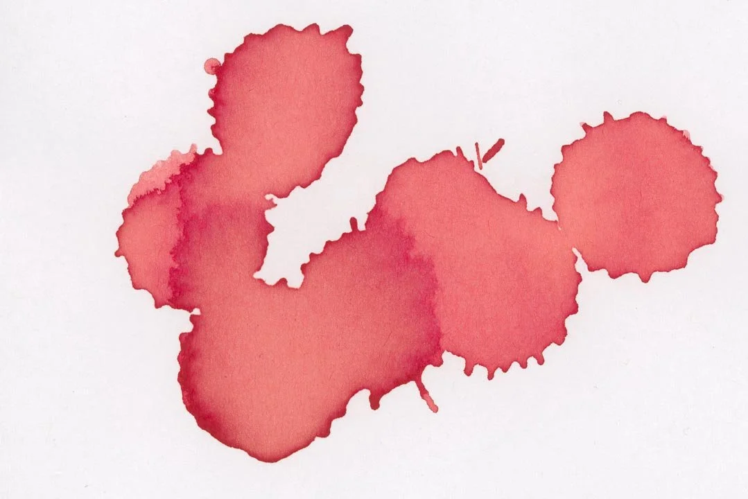Diamine Blush ink droplets