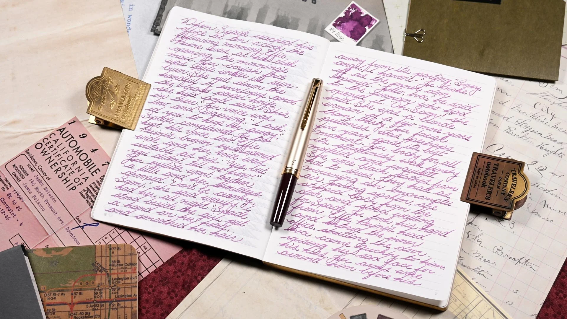 Monteverde Rose Noir writing sample with Pilot E95s 5