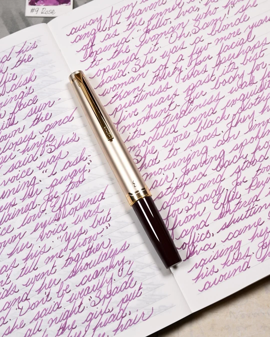 Monteverde Rose Noir writing sample with Pilot E95s 1