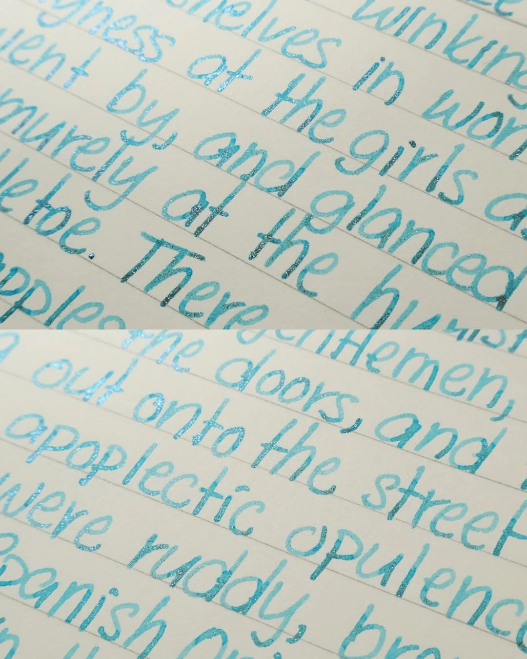Diamine Let it Snow print macro 1