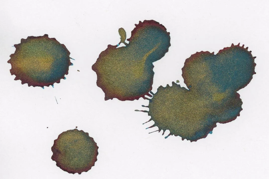 Diamine Celestial Skies ink droplets