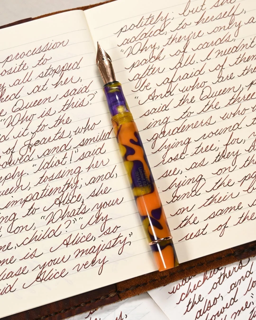 Wearingeul Queen of Hearts writing sample with Conklin Endless Summer