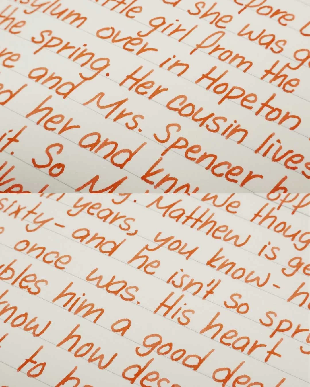 Pilot Iroshizuku Fuyu-gaki writing sample print macro