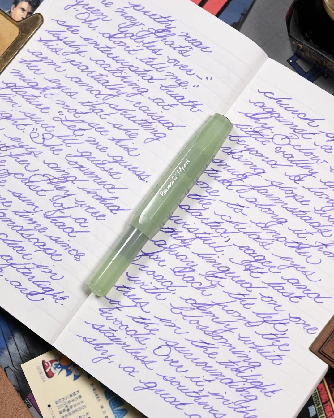 Diamine Violet writing sample with Kaweco DIY Sport Glow 1