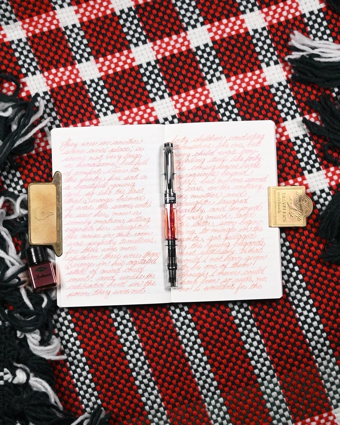 Diamine Ambience writing sample flay lay