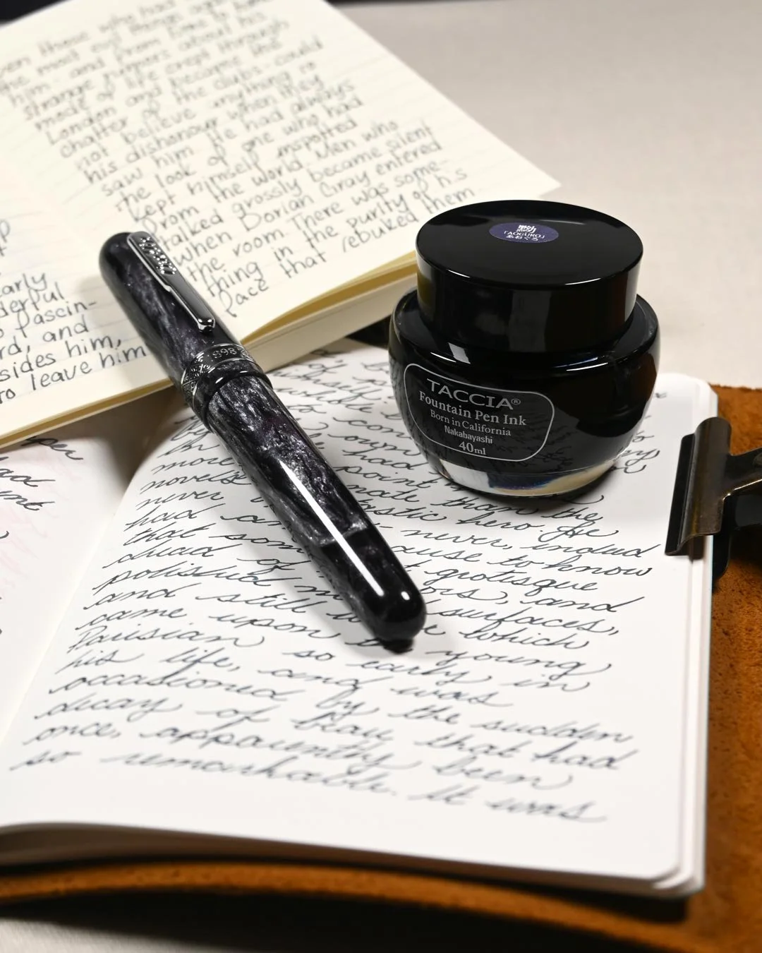 Taccia Aoguro writing sample with Conklin 1898 "Doodle" 4