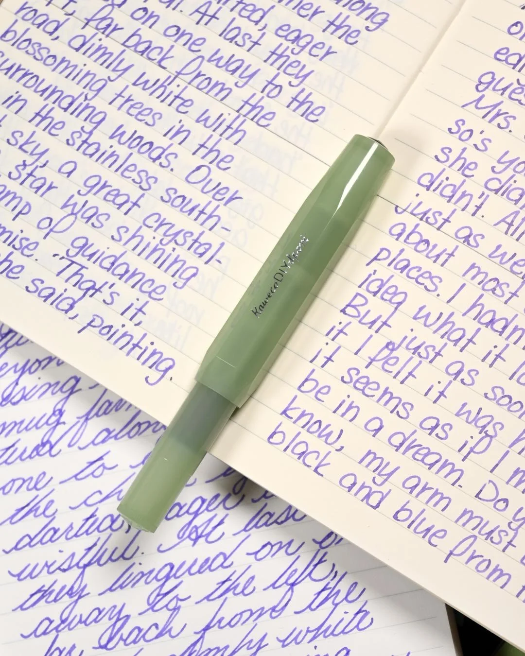 Diamine Violet writing sample with Kaweco DIY Sport Glow 3