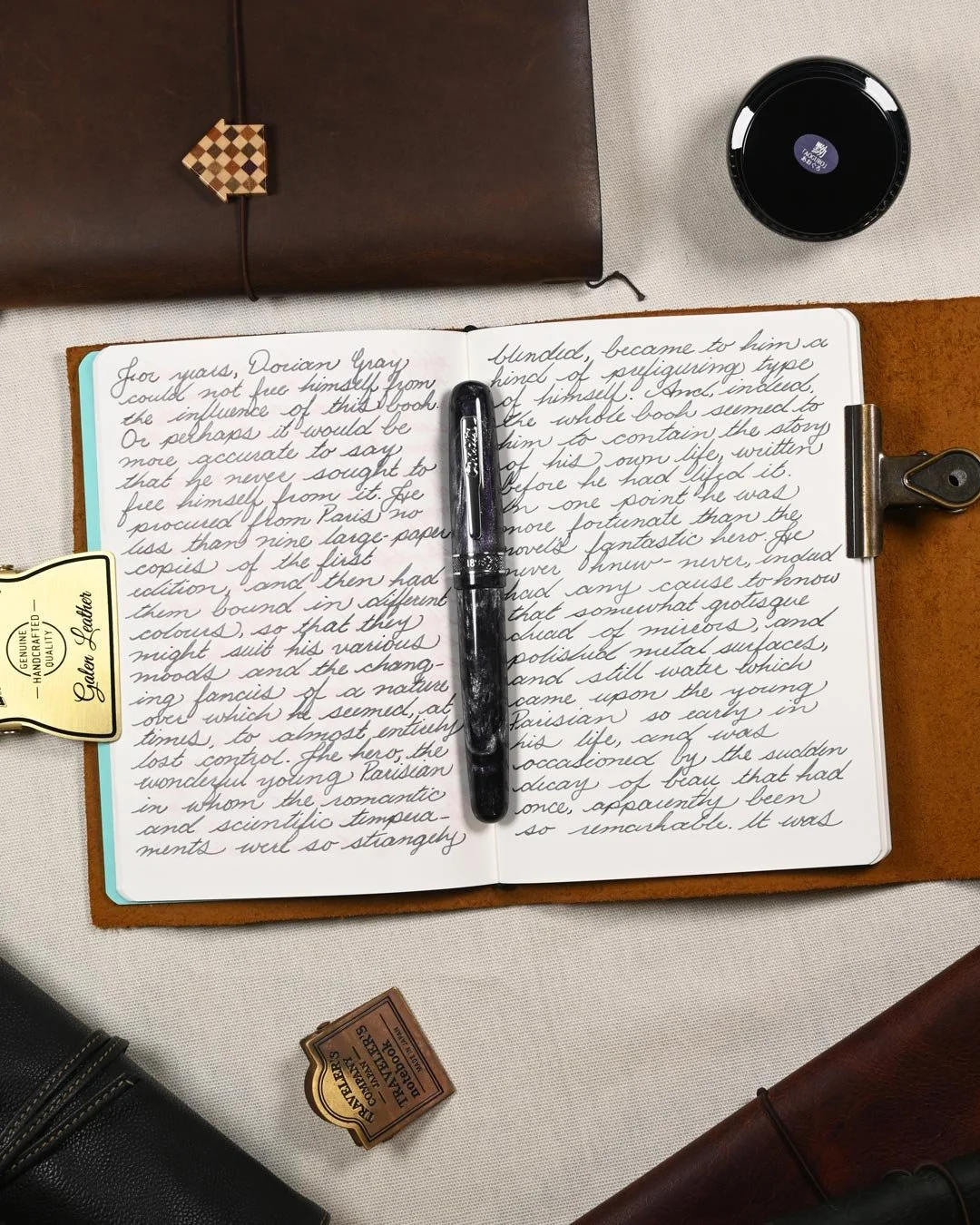 Taccia Aoguro writing sample flat lay