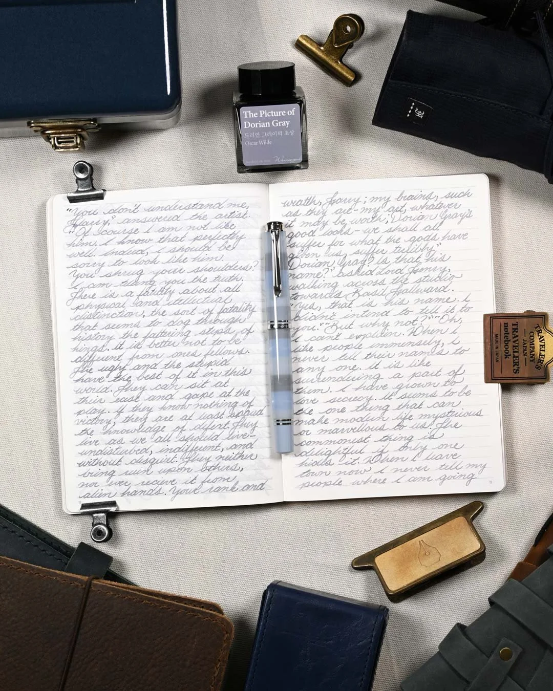 Wearingeul The Picture of Dorian Gray Writing Sample flat lay