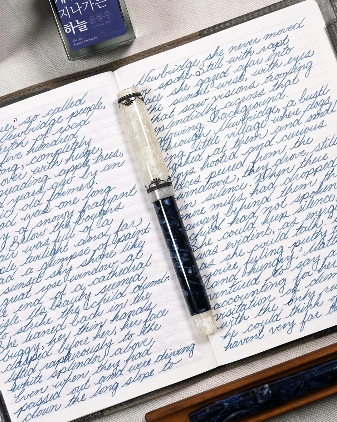 Wearingeul The Sky, Seasons Passing By writing sample with Relic Pens art deco 1