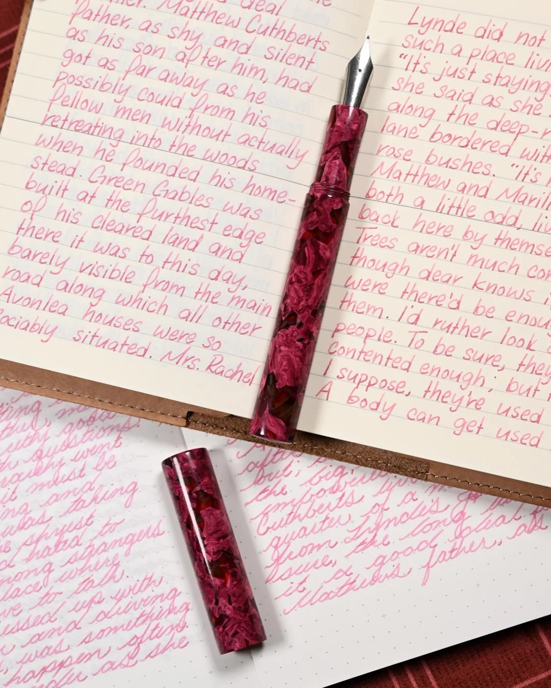 Anderillium Rosy Maple Moth Pink writing sample with Drailpenz Naomi 2