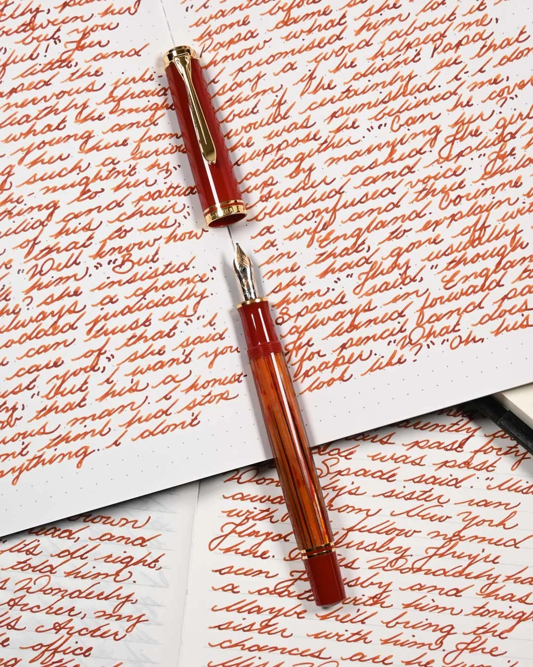 Monteverde Copper Noir writing sample with Pelikan M600 Tortoiseshell 3