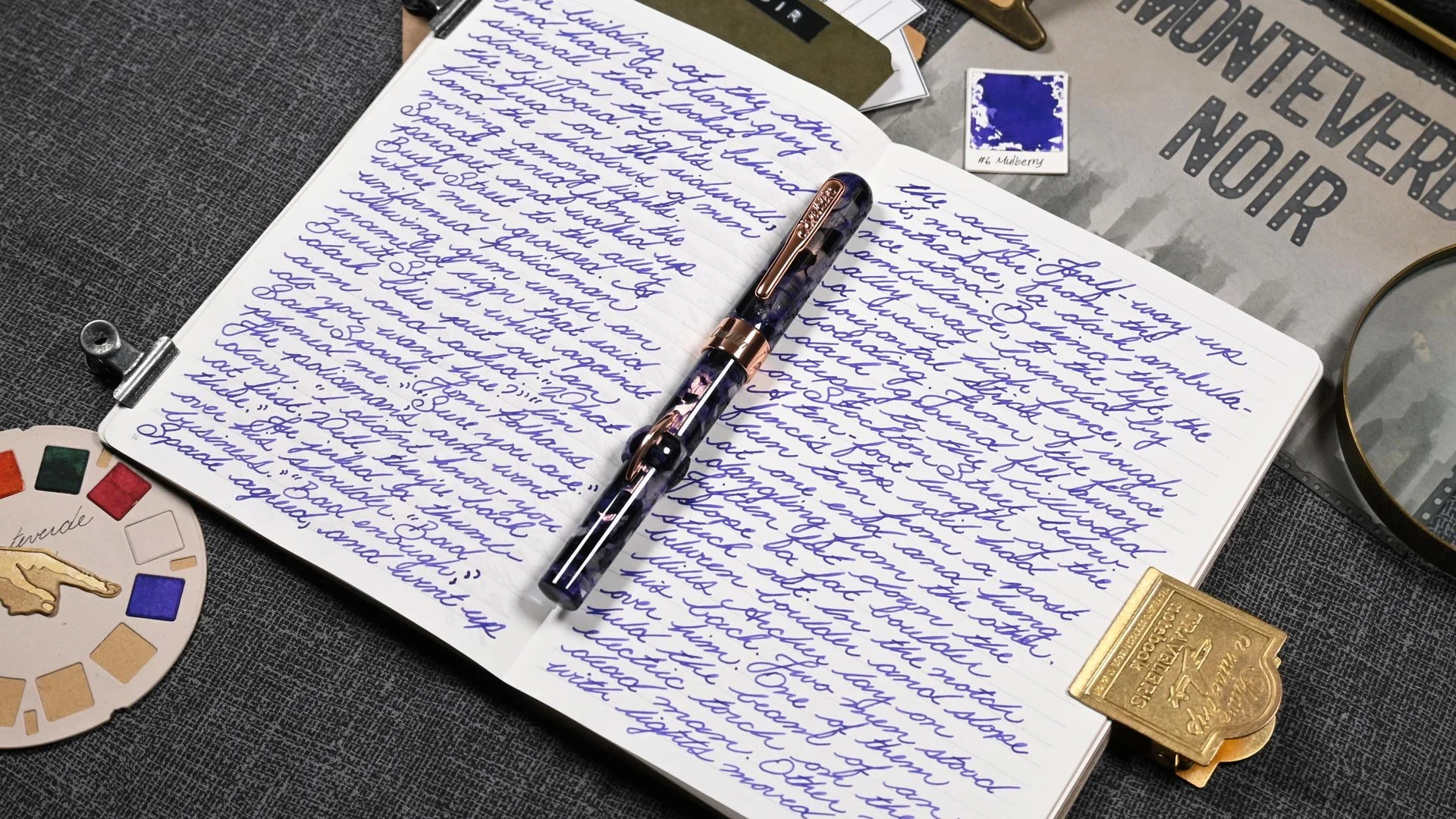 Monteverde Mulberry Noir writing sample