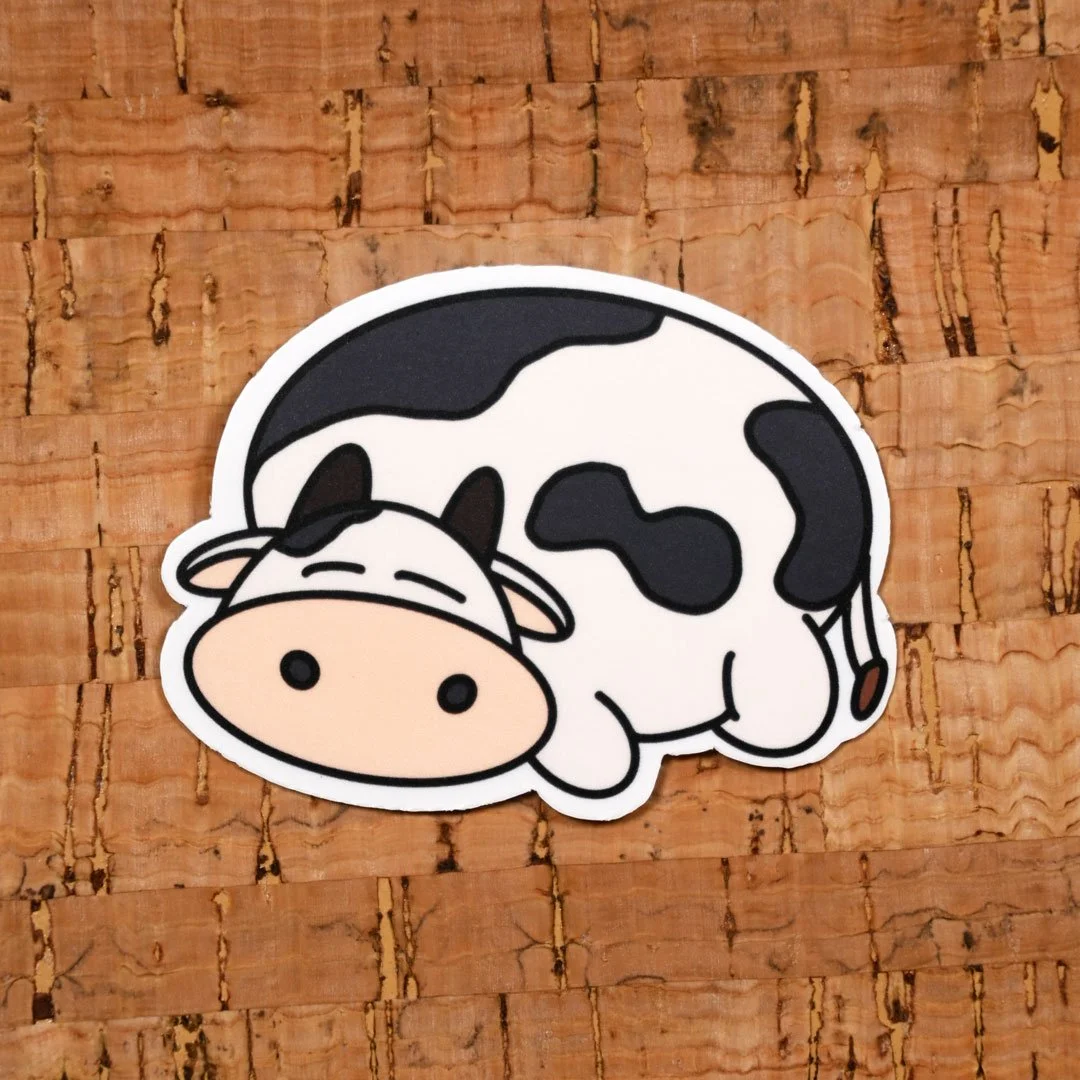 Lazy Cow 2" Sticker