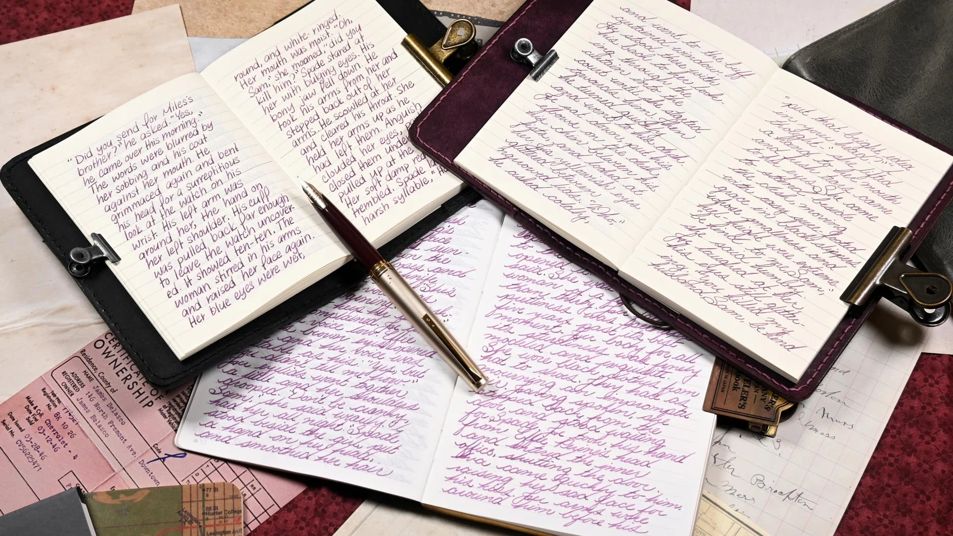 Monteverde Rose Noir writing sample with Pilot E95s 4