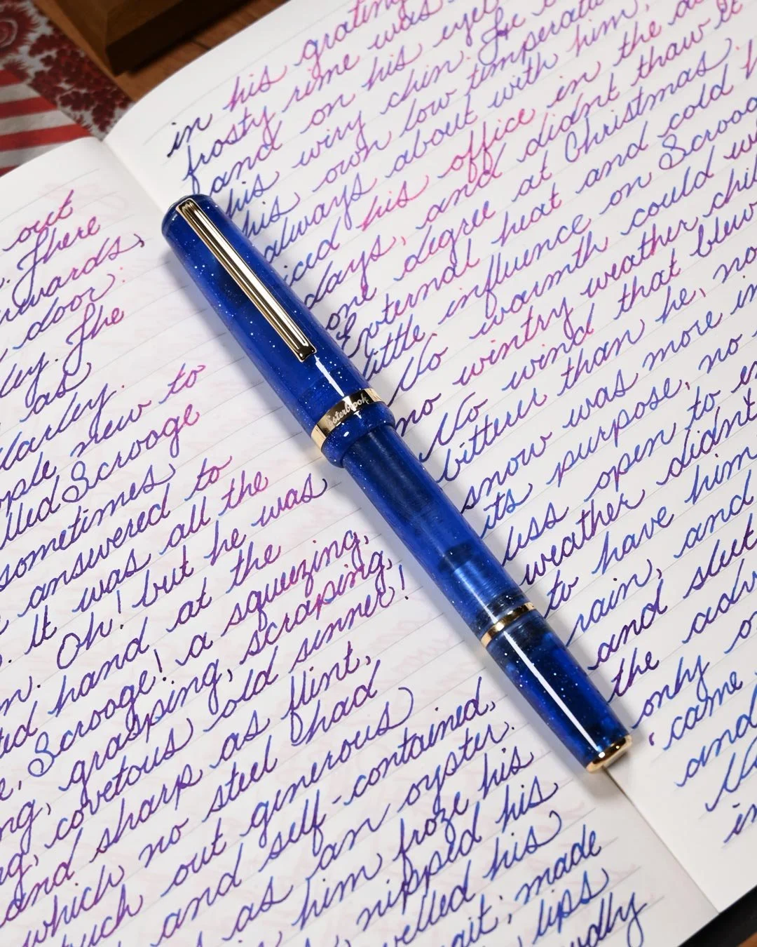 Diamine Polar Glow writing sample with Esterbrook Jr Fantasia 1