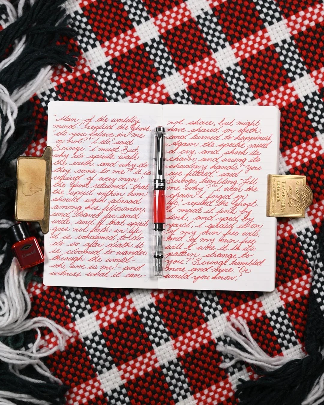 Diamine Carousel writing sample flat lay