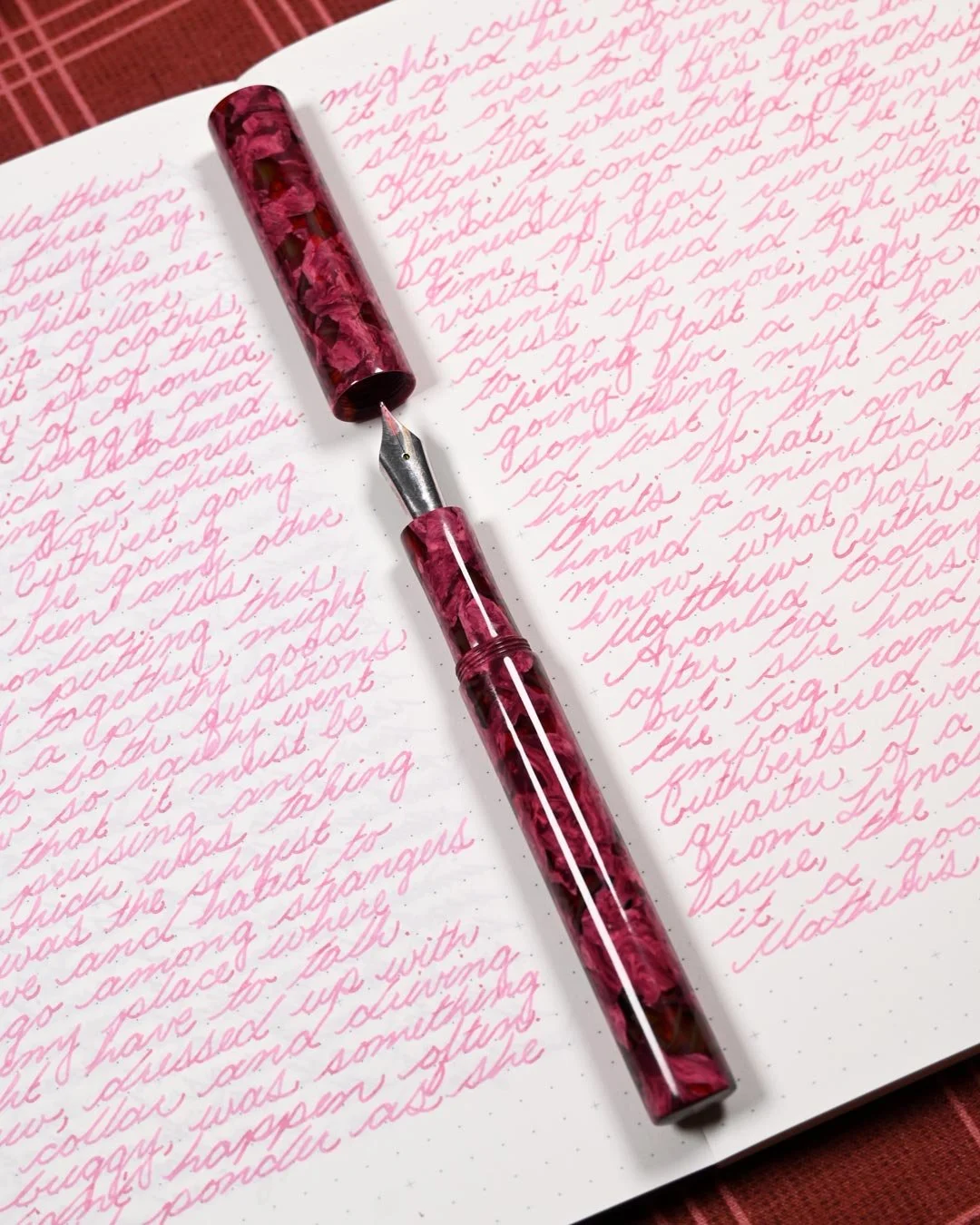 Anderillium Rosy Maple Moth Pink writing sample with Drailpenz Naomi 4