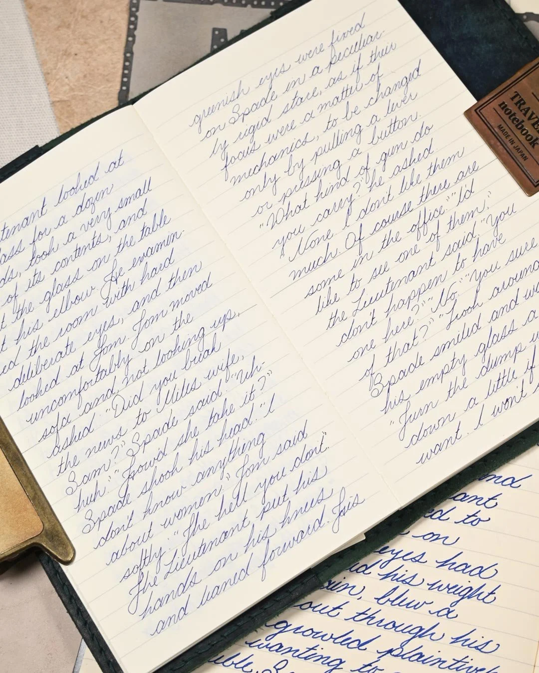 Monteverde Ocean Noir writing sample needlepoint nib