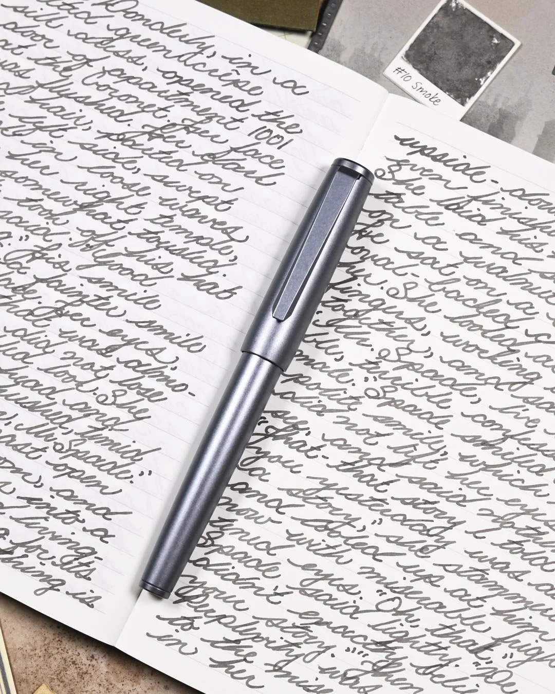 Monteverde Smoke Noir writing sample with Karas Pen Co. Decograph 1