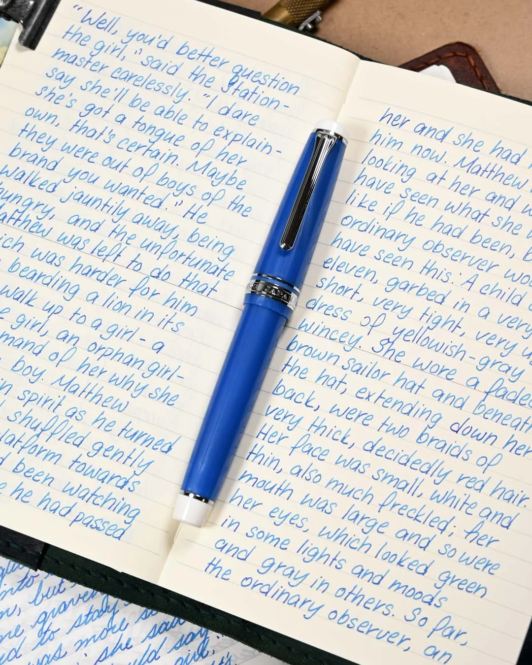Pilot Iroshizuku Kon-peki writing sample with Sailor Pro Gear Blue Cobra 2