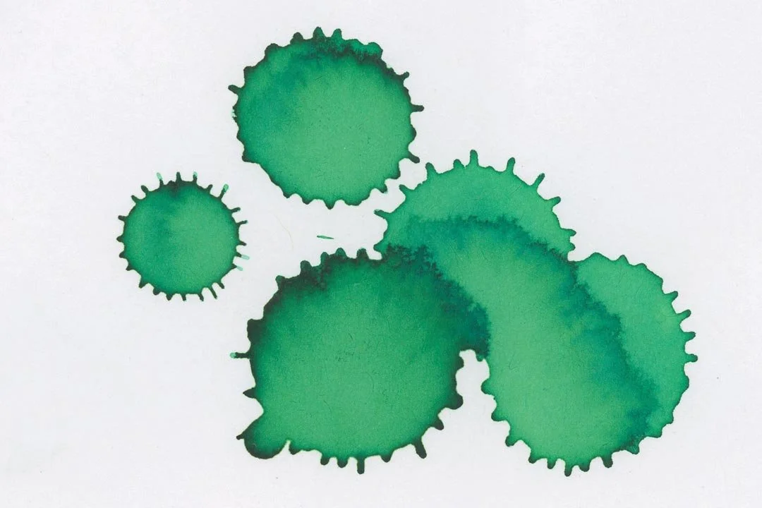 Diamine Bittersweet ink droplets