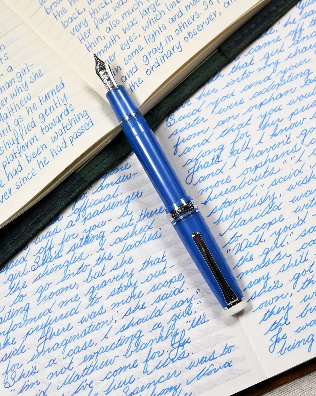 Pilot Iroshizuku Kon-peki writing sample with Sailor Pro Gear Blue Cobra 4