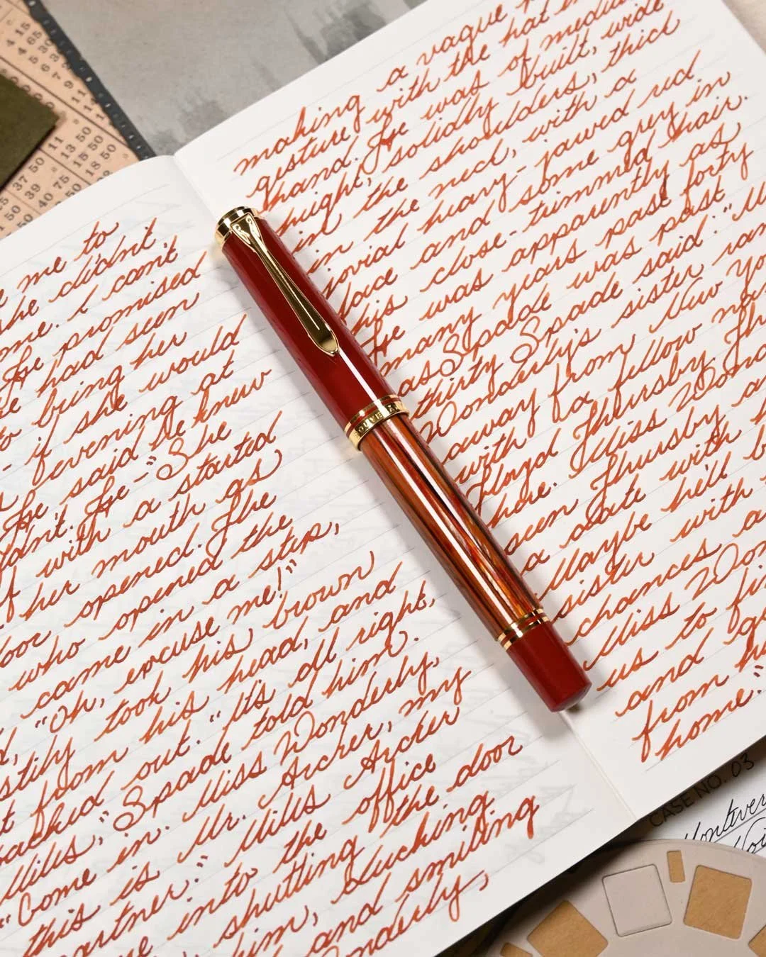 Monteverde Copper Noir writing sample with Pelikan M600 Tortoiseshell 1