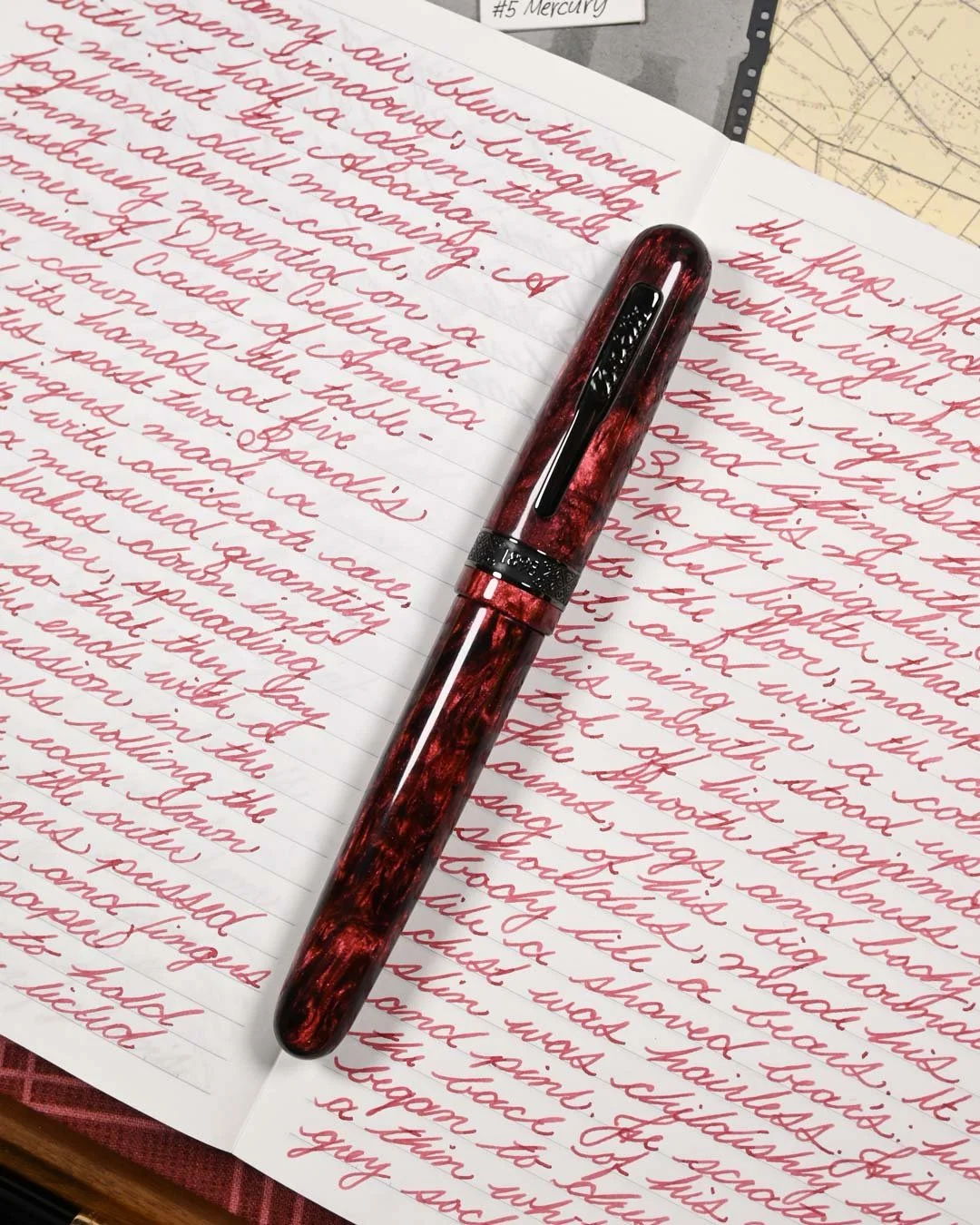 Monteverde Mercury Noir writing sample with Conklin 1898 1