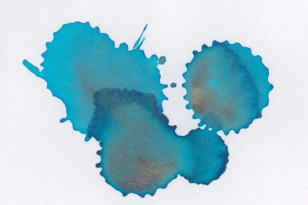 Diamine Let it Snow  ink droplets
