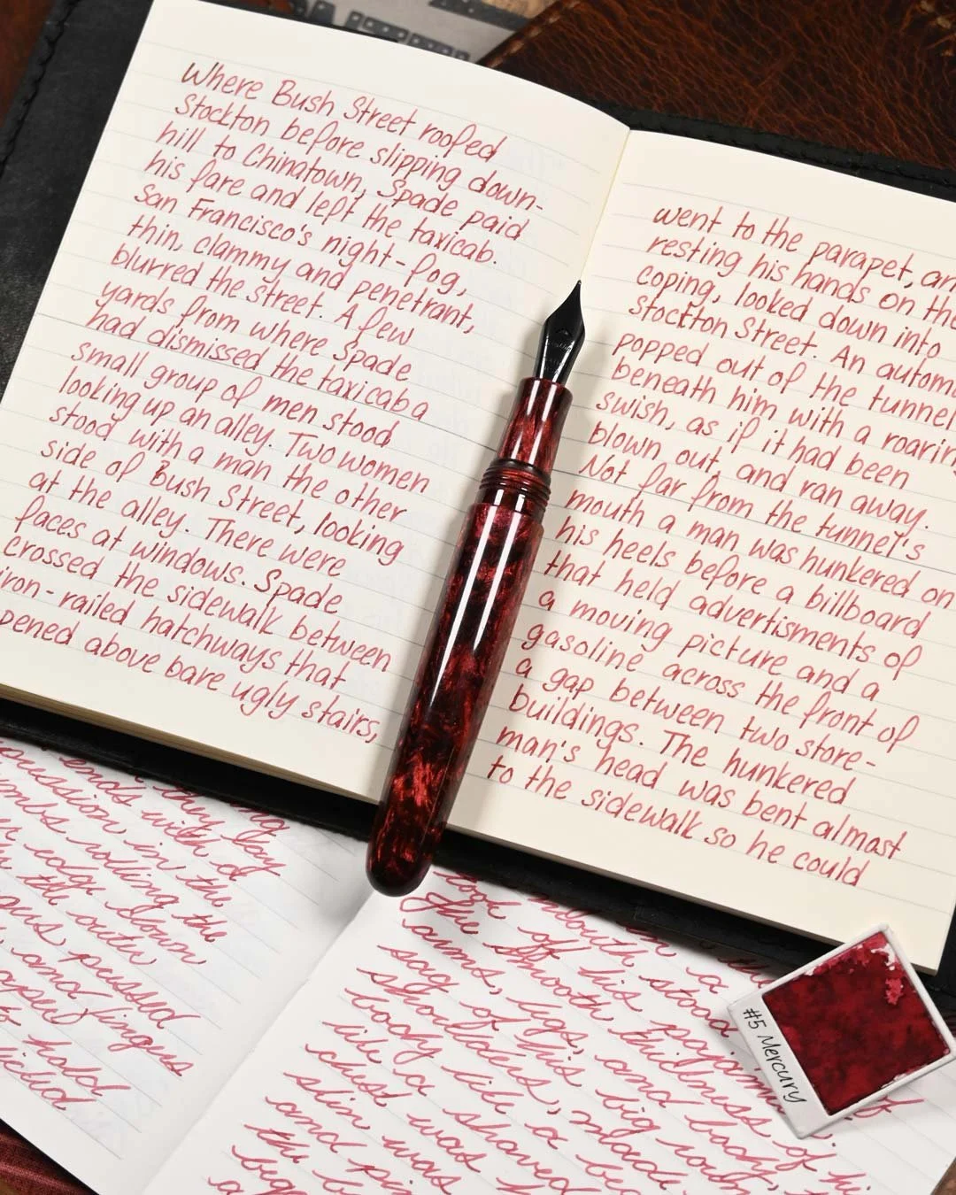 Monteverde Mercury Noir writing sample with Conklin 1898 2