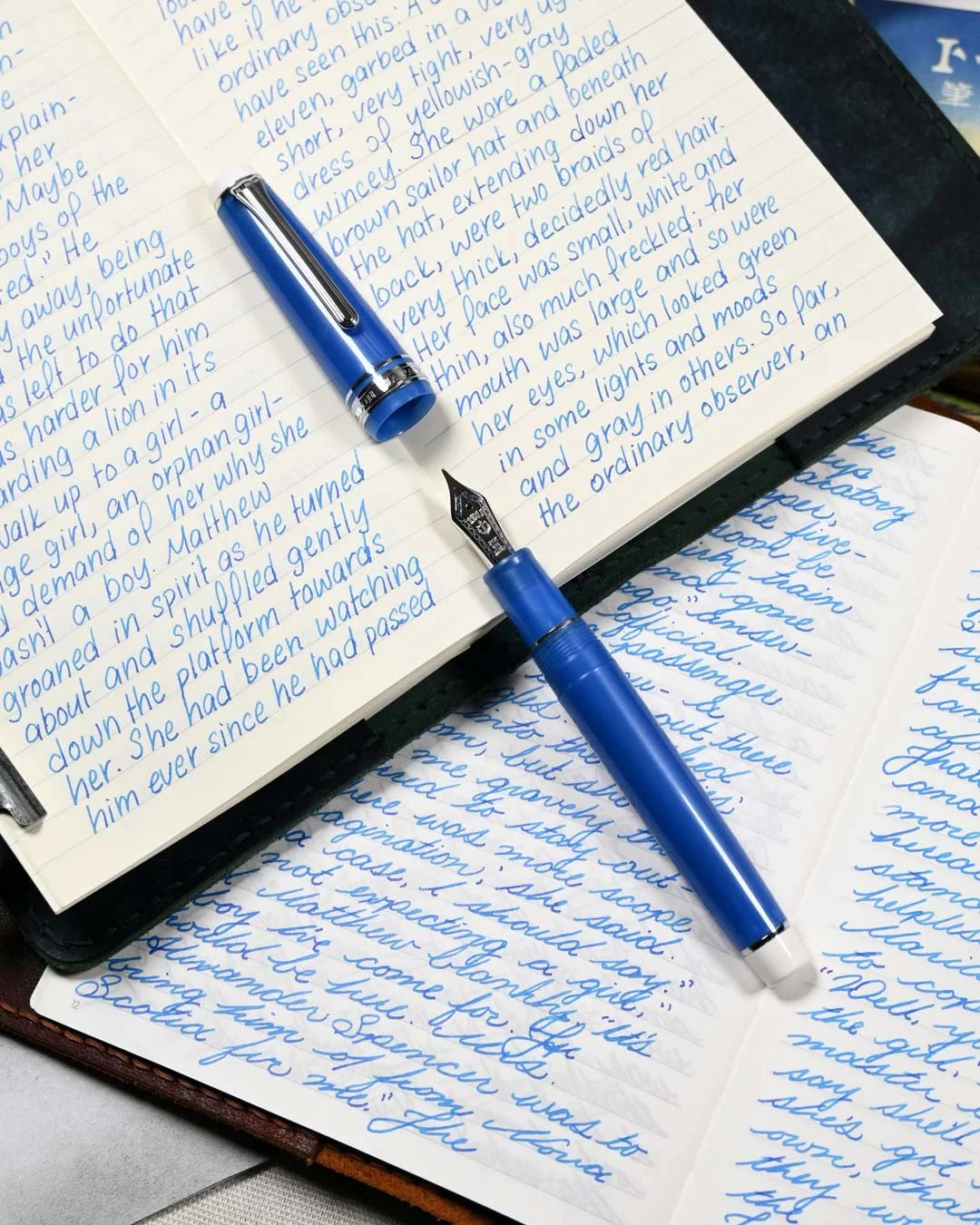 Pilot Iroshizuku Kon-peki writing sample with Sailor Pro Gear Blue Cobra 3